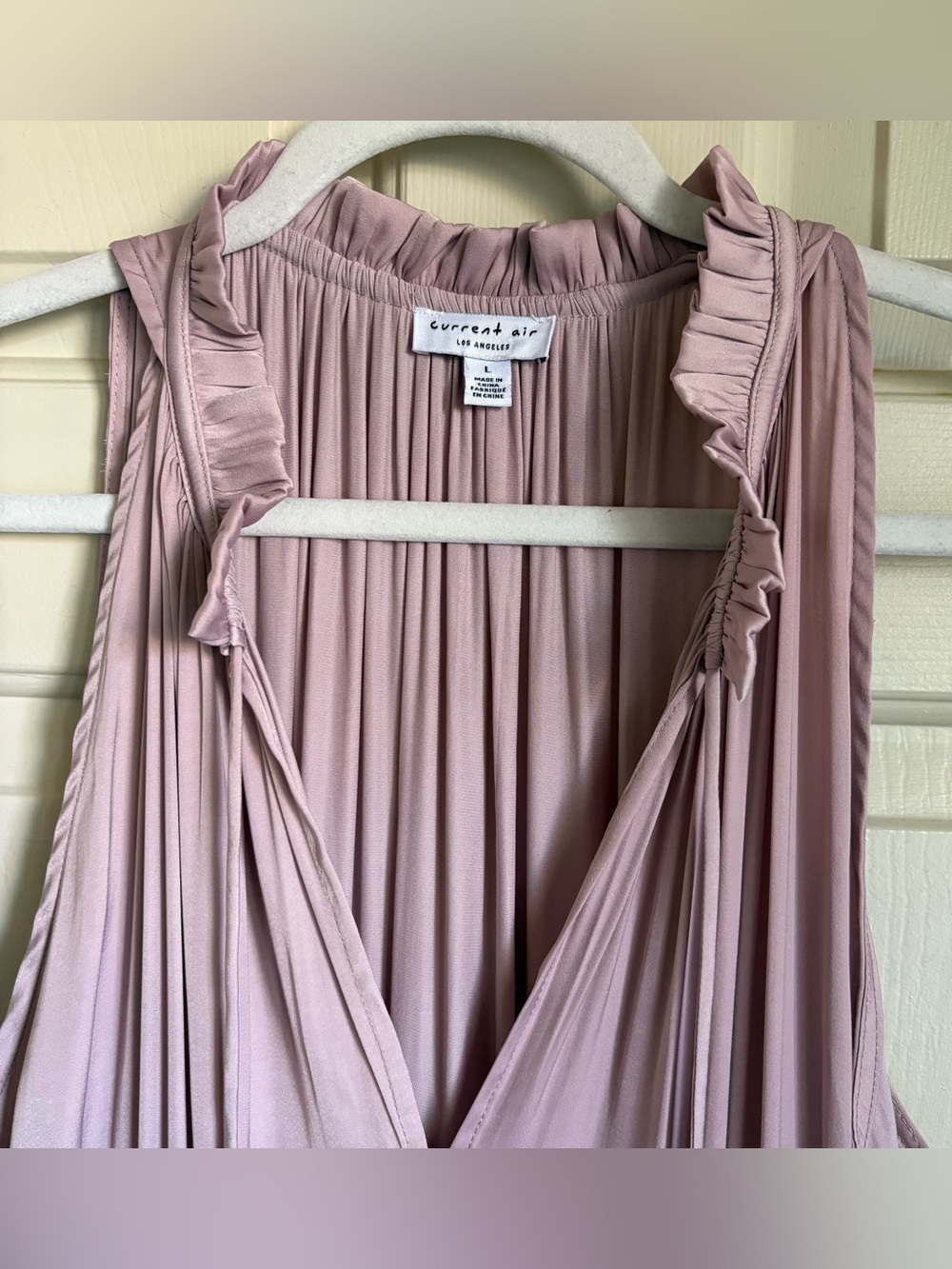 Anthropologie Drop Waist Pleated Mini Dress Blush Pink Coquette Romantic Large - Picture 4 of 6